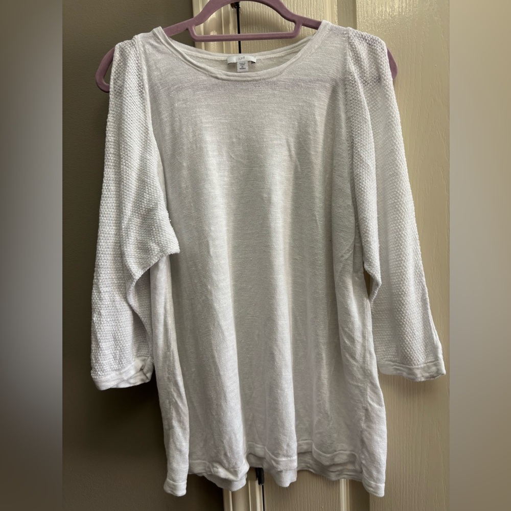 Women’s J.Jill linen blend cold shoulder lightweight sweater